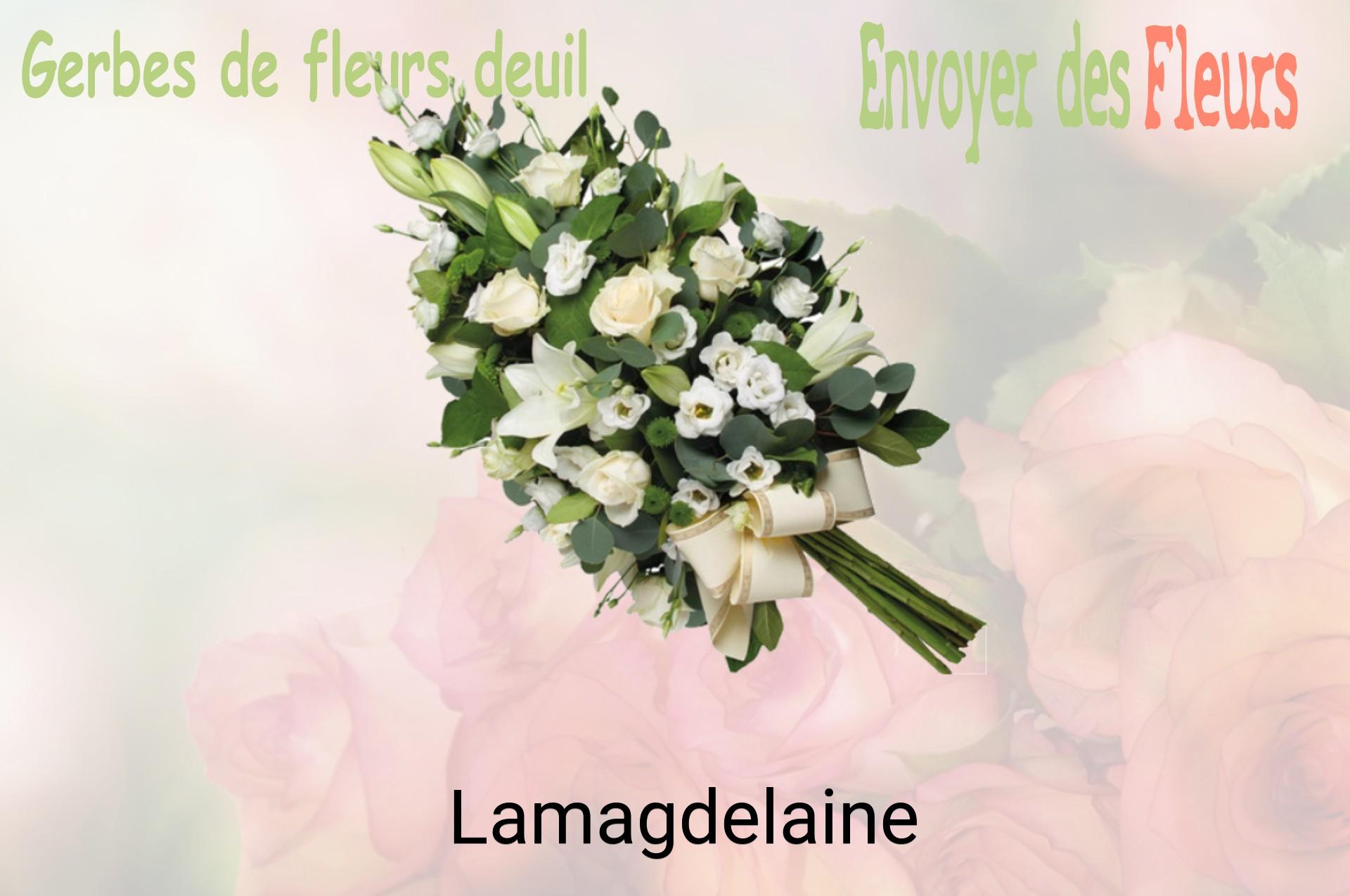 Gerbe de fleurs de deuil livrée à Lamagdelaine